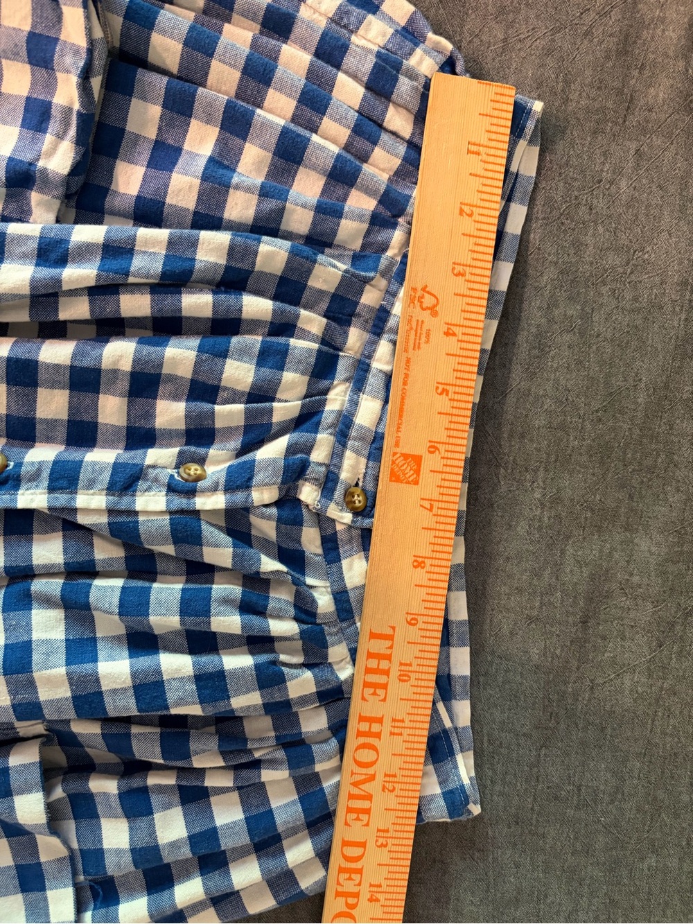 Allen Solly Bombay Oxford Blue and White Gingham Button-Front Vintage Midi Skirt - Picture 5 of 7